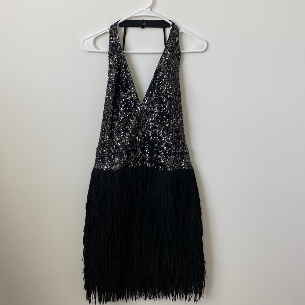 Dress the Population Black Sequin Mini Dress